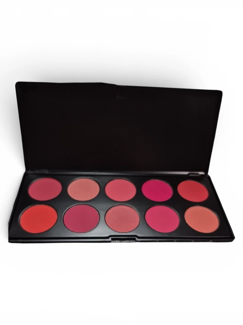 10-Color Blush Palette — Assorted Pink & Red Tones